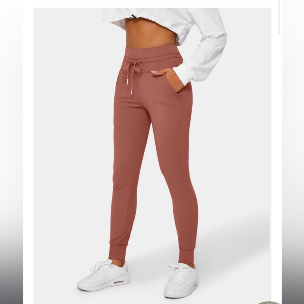 SoftlyZero™ Plush High Waisted Drawstring Pocket Plain Full Length Joggers
